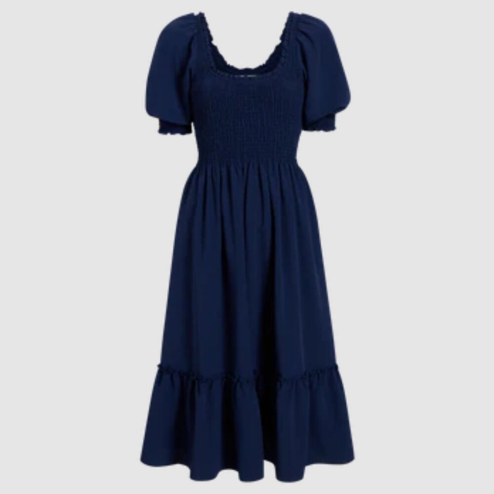 Hill House Louisa Nap Dress Navy XS Feminine Cottagecore Minimalist Chic - Picture 3 of 7